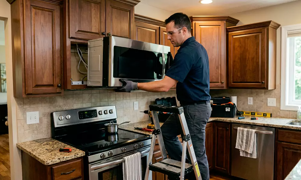 Microwave Installation in Newton, MA